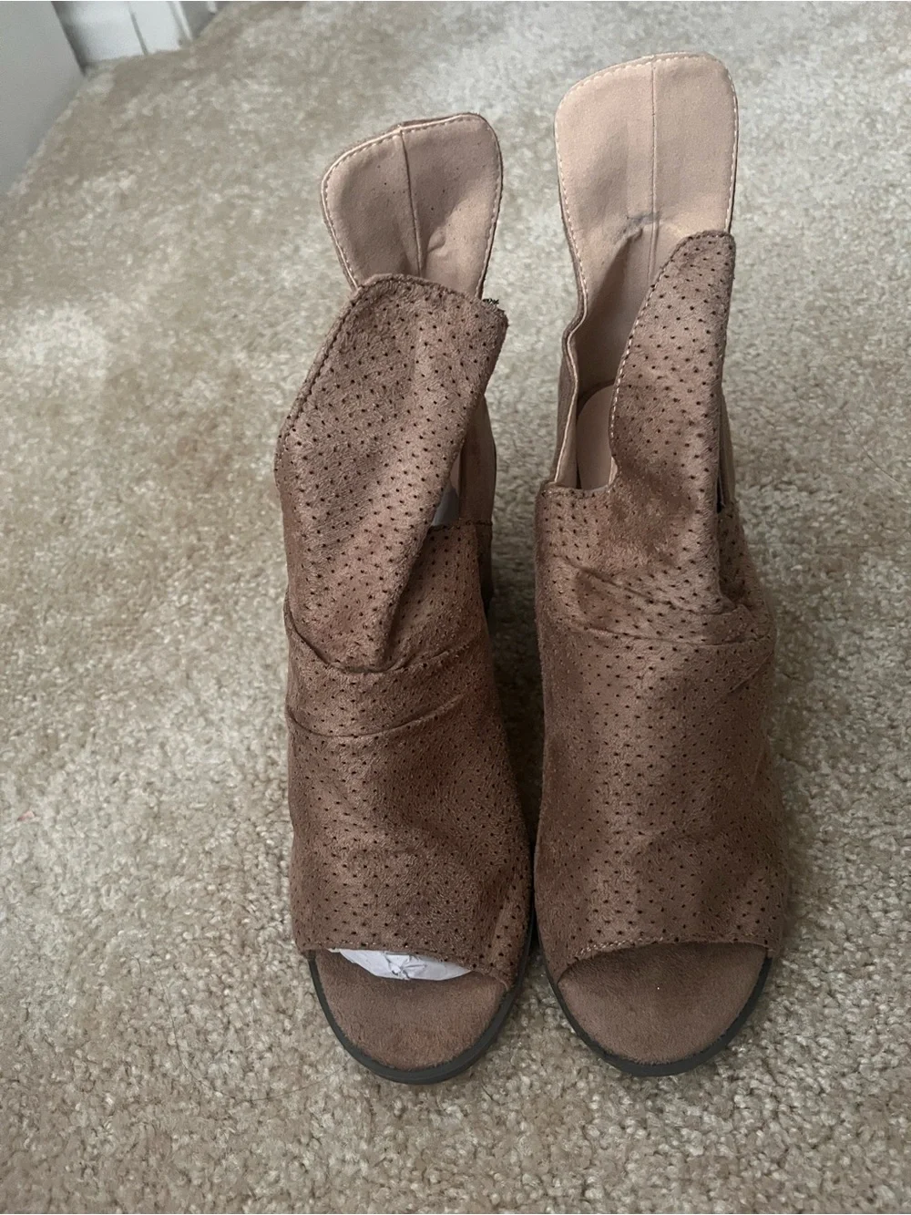 Nature Breeze Block Heel Peep Toe Boots